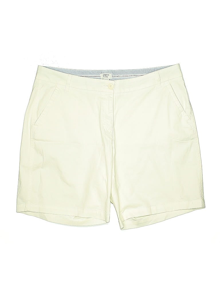 Pre-owned Crown & Ivy Khaki Shorts In White