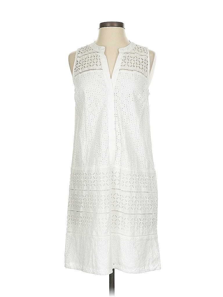 Pre-owned Ann Taylor Loft Casual Dress In White