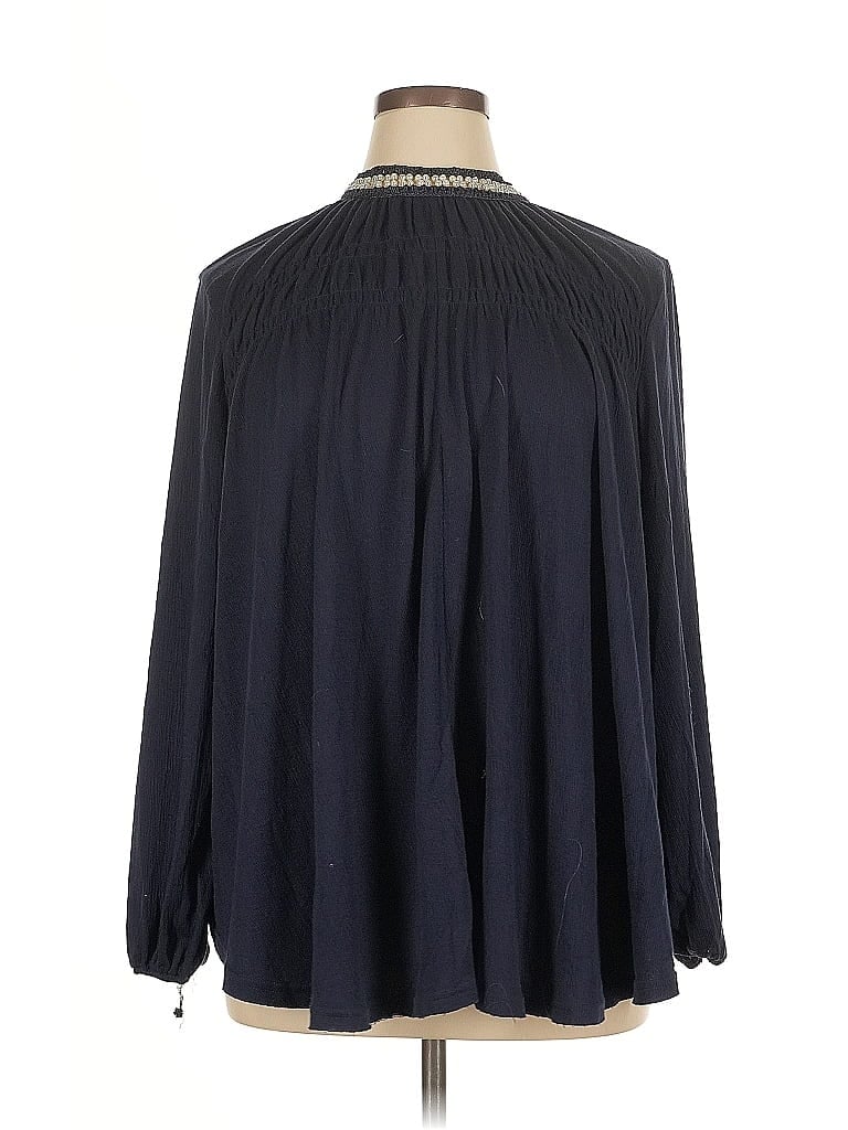 Pre-owned Suzanne Betro Long Sleeve Blouse In Black