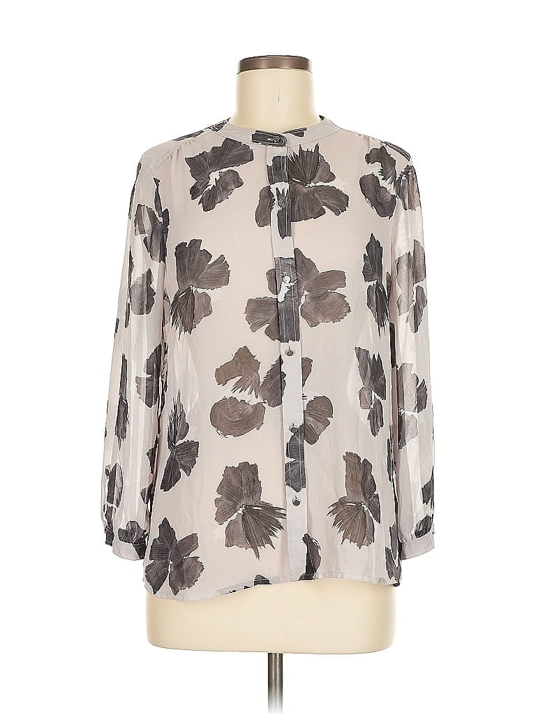 LIZ CLAIBORNE Pre-owned 3/4 Sleeve Blouse In Gray