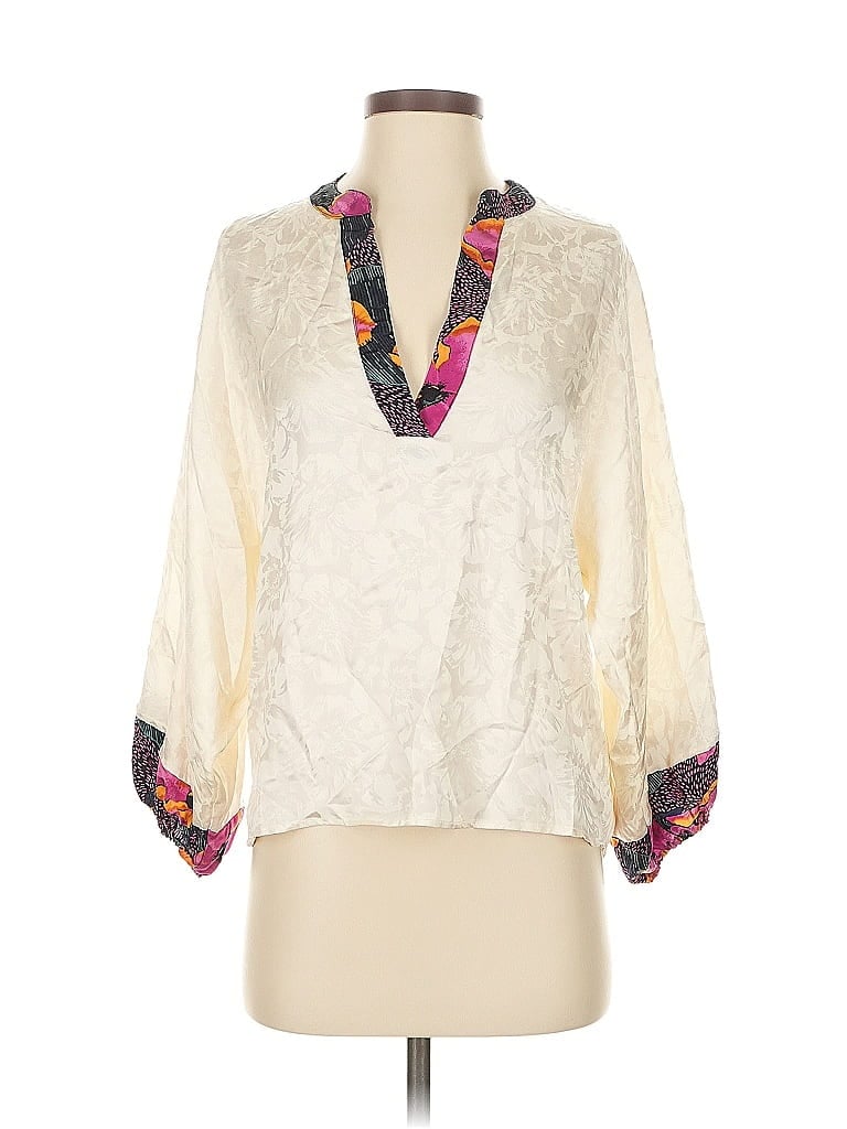 Pre-owned Warm 3/4 Sleeve Blouse In White