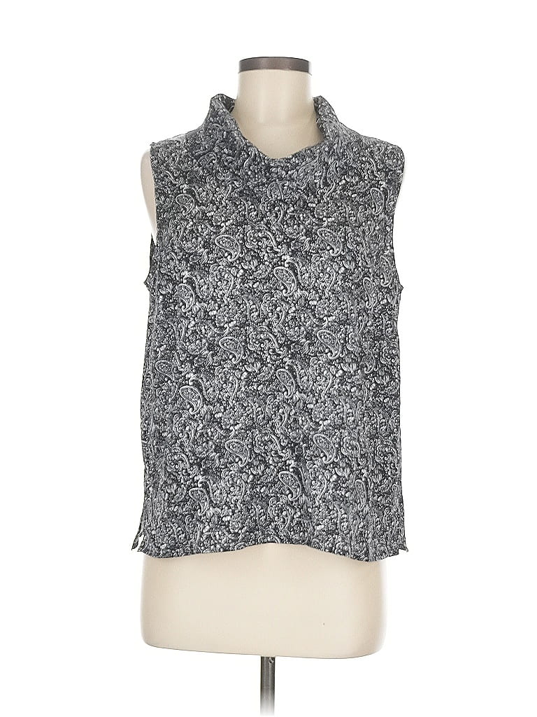 Pre-owned Ann Taylor Loft Outlet Sleeveless Blouse In Gray
