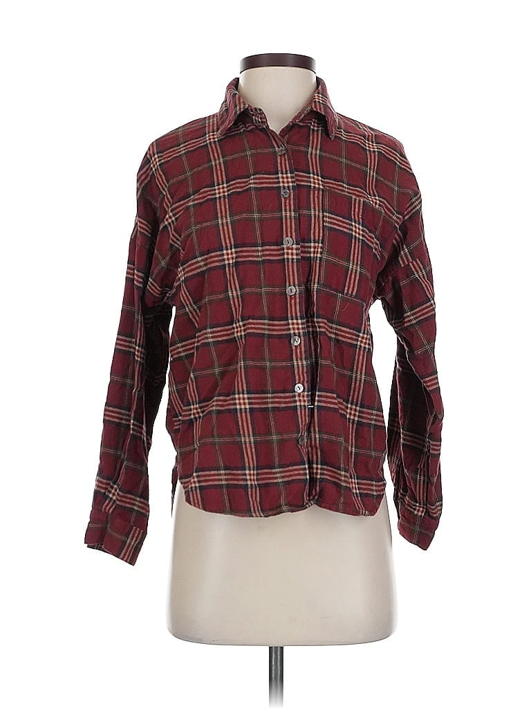 Pre-owned Vici Long Sleeve Button Down Shirt In Burgundy