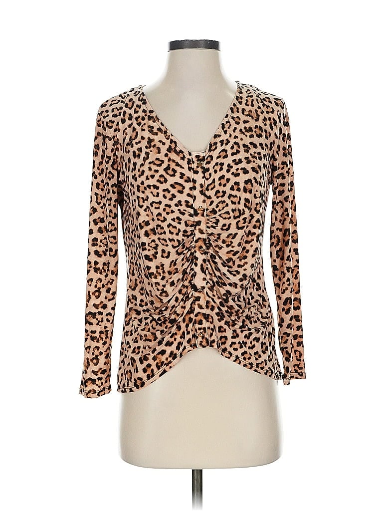 Pre-owned Inc International Concepts Long Sleeve Blouse In Brown