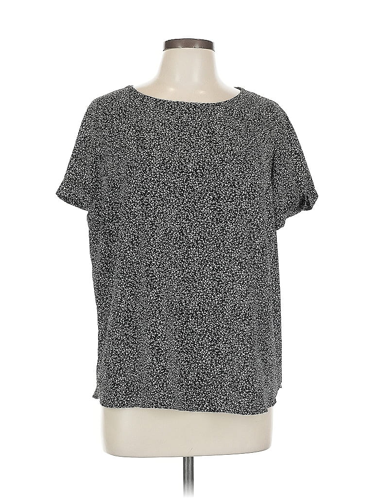 Pre-owned Lc Lauren Conrad Short Sleeve Top Gray Crew Neck Tops