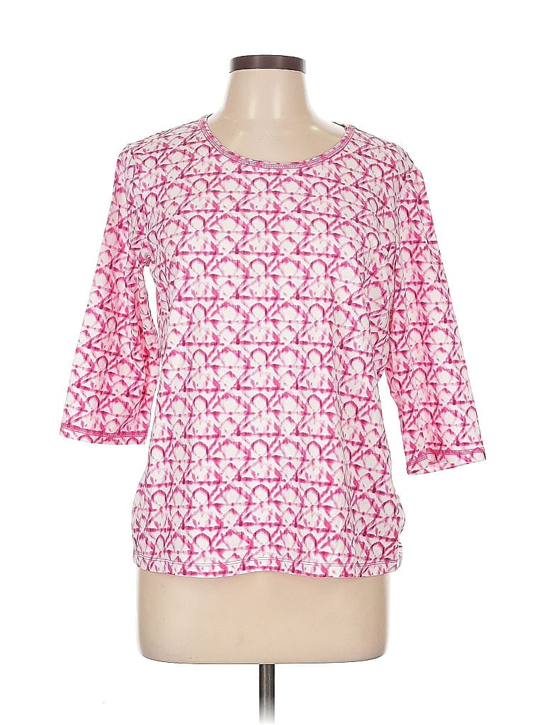 Pre-owned Christopher & Banks 3/4 Sleeve T-shirt In Pink