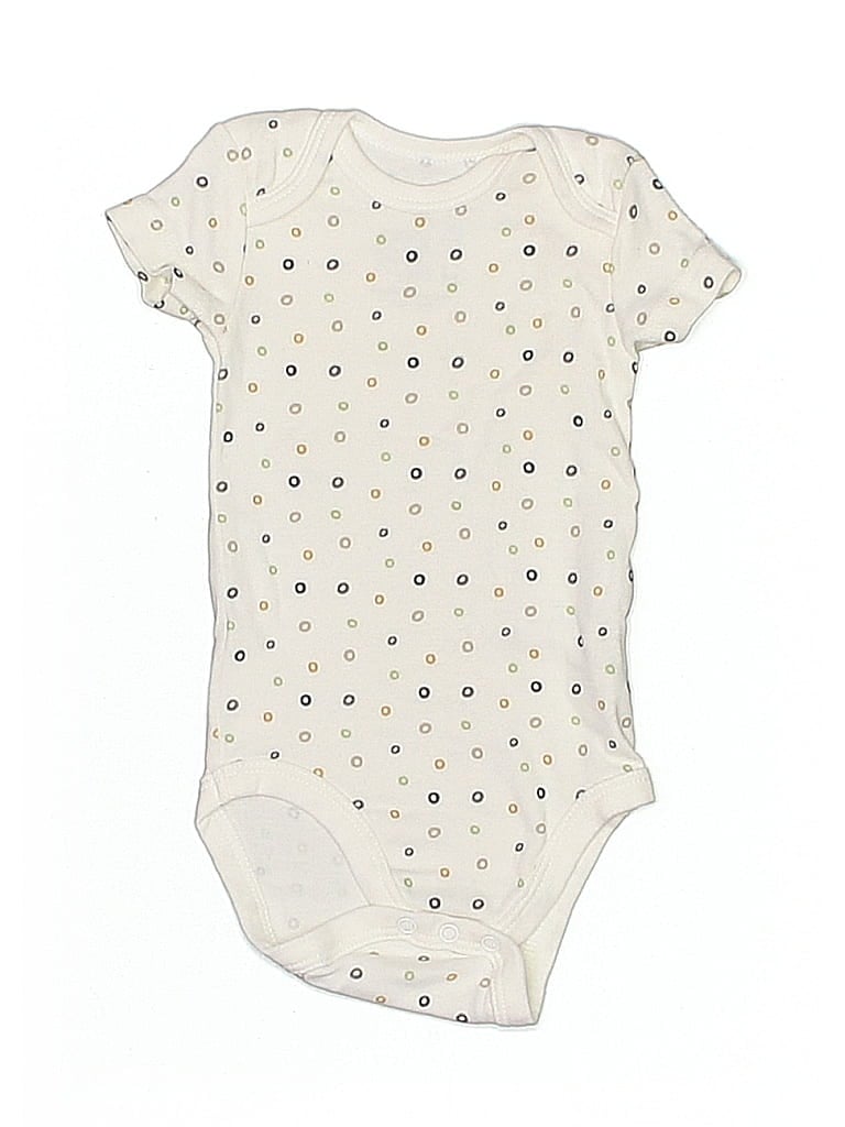Pre-owned Assorted Brands Babies' Short Sleeve Onesie In White