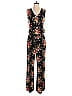 Laurie Felt Floral Black Jumpsuit Size S - photo 1