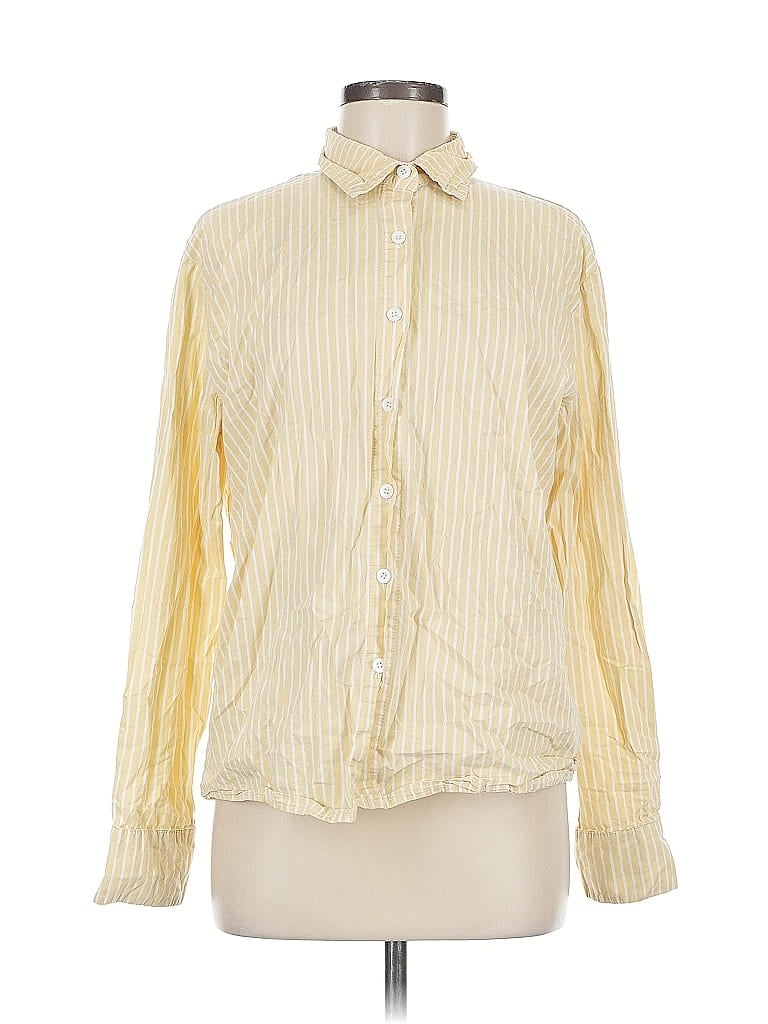 Pre-owned Unbranded Long Sleeve Button Down Shirt In Yellow