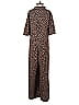 Johnston & Murphy 100% Polyester Animal Print Brown Jumpsuit Size XS - photo 2