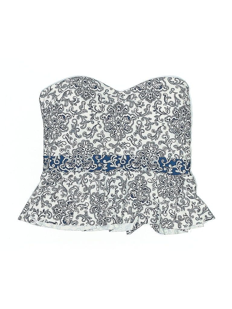 Pre-owned Loft Beach Swimsuit Top White Paisley Pattern Swimwear