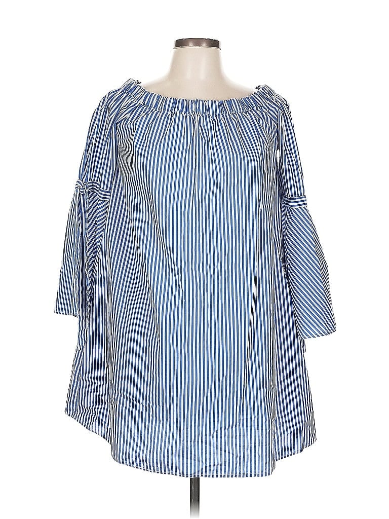 Pre-owned Truth Nyc 3/4 Sleeve T-shirt In Blue