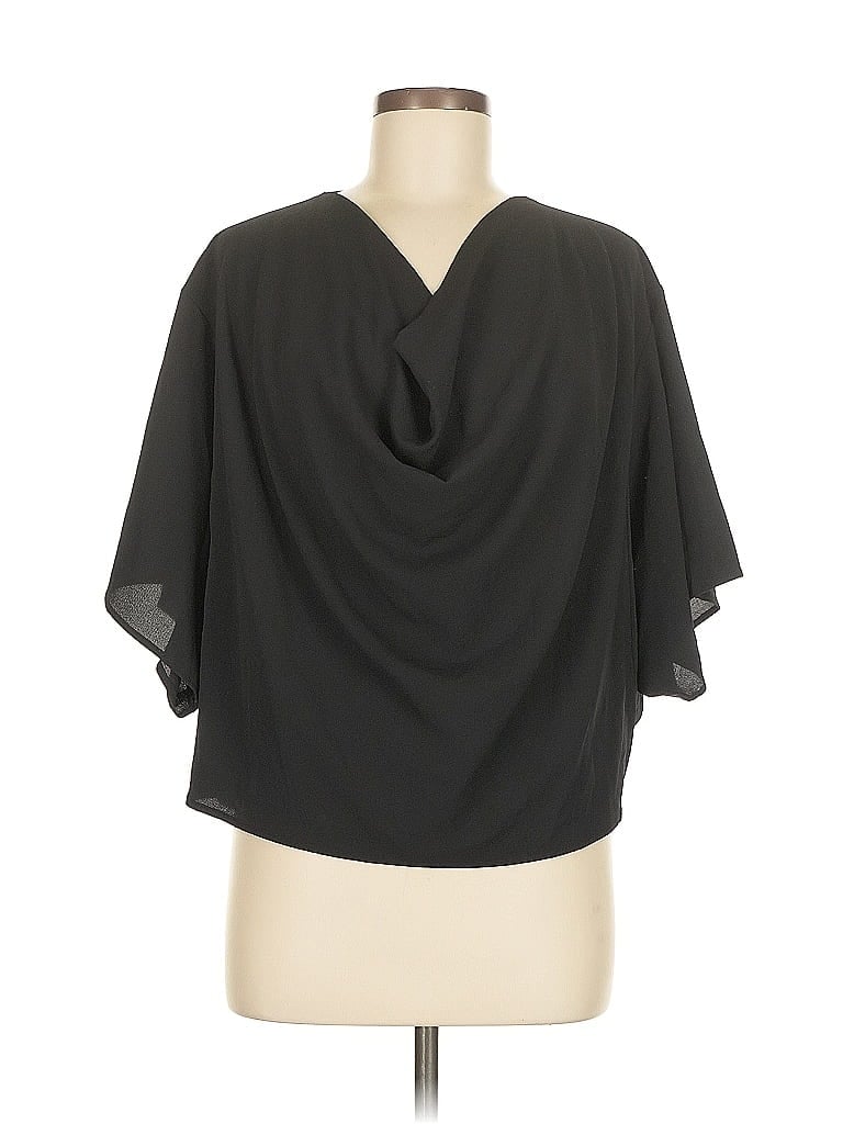 Pre-owned Vici Short Sleeve Blouse In Black