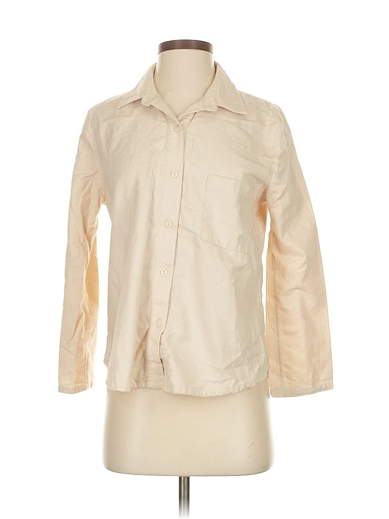 Pre-owned Assorted Brands 3/4 Sleeve Button Down Shirt In Brown