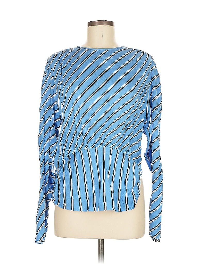 Pre-owned Mng Suit Long Sleeve Blouse In Blue