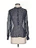 J.Crew Polka Dots Blue Long Sleeve Silk Top Size 0 - photo 1