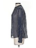 J.Crew Polka Dots Blue Long Sleeve Silk Top Size 0 - photo 5