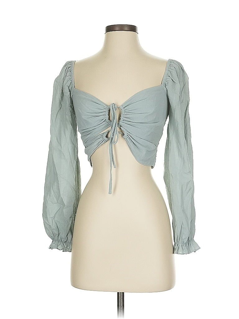 Pre-owned Astr 3/4 Sleeve Blouse In Blue