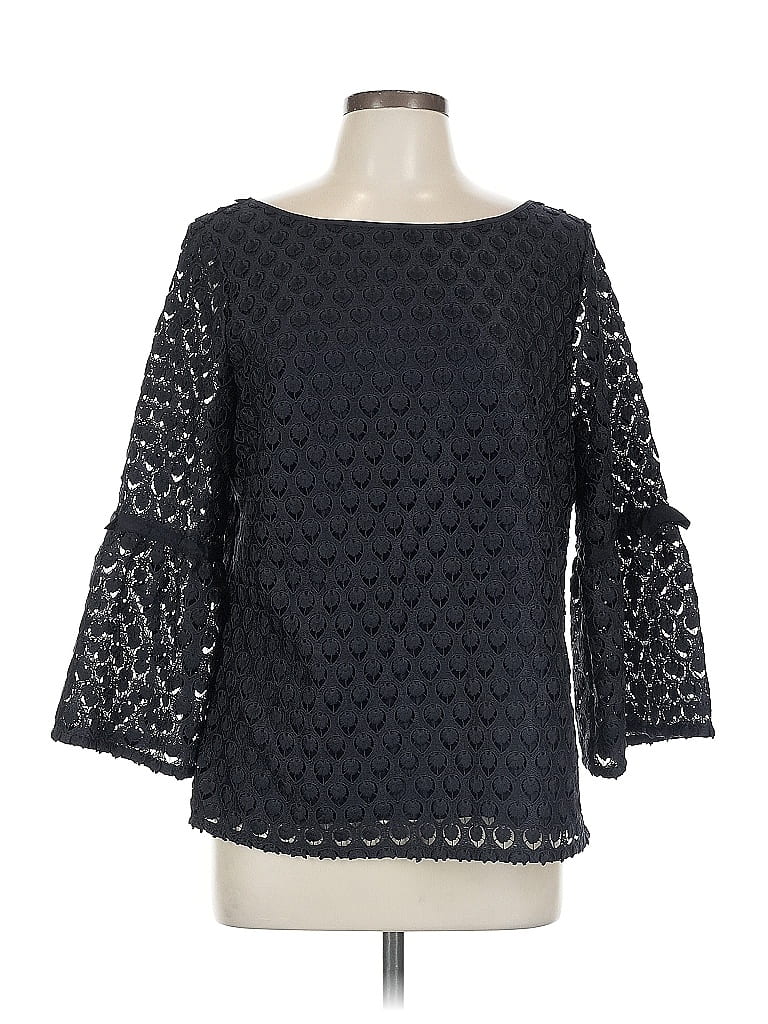 Pre-owned Rsvp By Talbots 3/4 Sleeve Blouse In Black