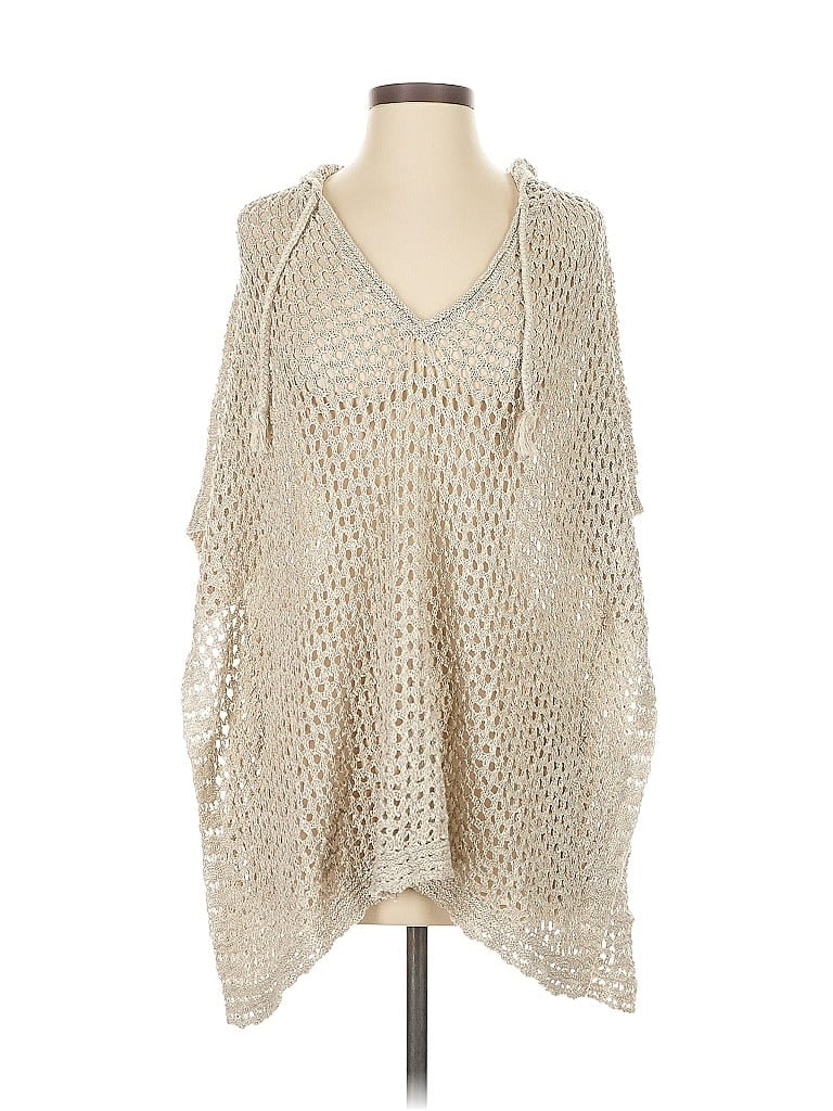 Pre-owned Jjill Poncho In White