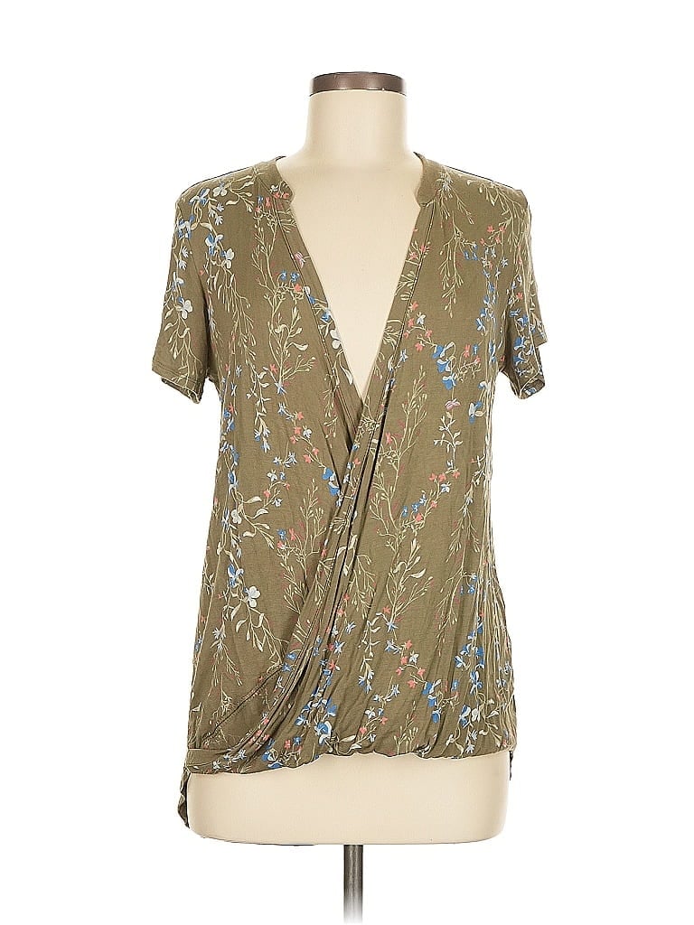 Pre-owned Ny & C Short Sleeve Blouse In Green
