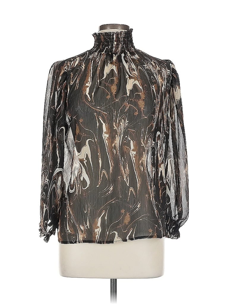 Pre-owned Banana Republic Factory Store 3/4 Sleeve Blouse In Black