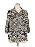Sara Michelle 100% Polyester Animal Print Ivory 3/4 Sleeve Blouse Size 2X - photo 1