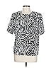 Lauren Lee 100% Polyester Silver Short Sleeve Blouse Size L - photo 1