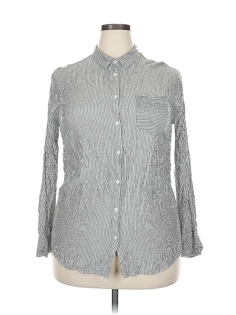 Pre-owned A New Day Long Sleeve Button Down Shirt In Gray