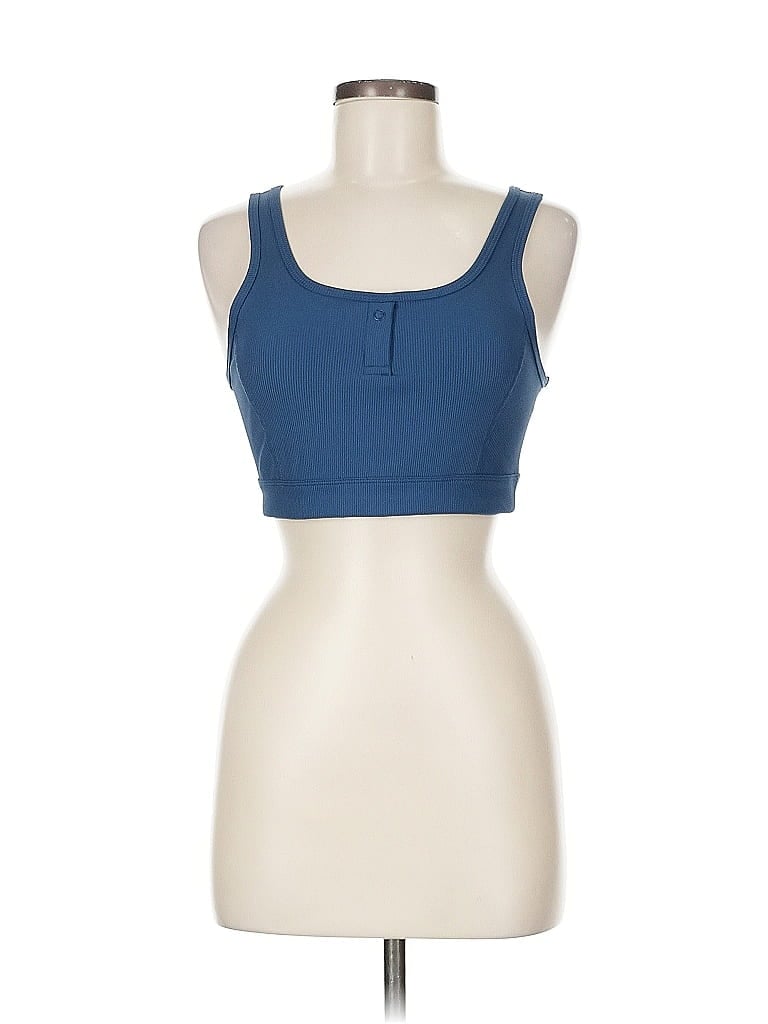 Pre-owned Z By Zella Tank Top Blue Strapless Neckline Tops