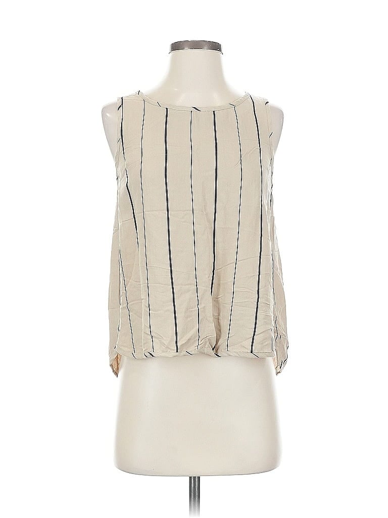 Pre-owned Hem & Thread Sleeveless Blouse In White