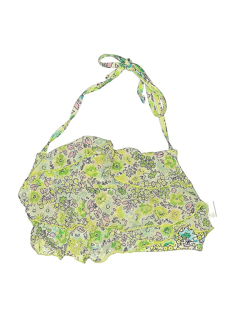 Pre-owned Assorted Brands Swimsuit Top Green Paisley Pattern Swimwear