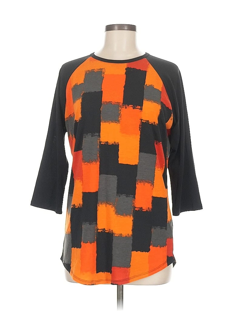 Pre-owned Lularoe 3/4 Sleeve T-shirt In Orange