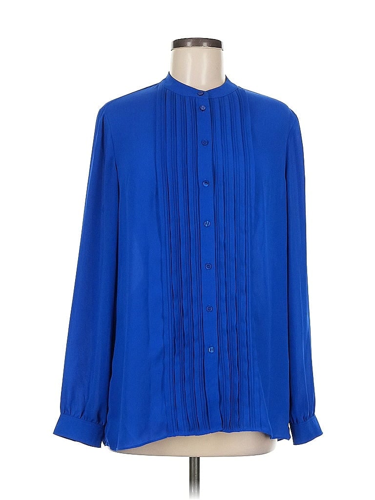 Pre-owned Hobbs London Long Sleeve Blouse In Blue