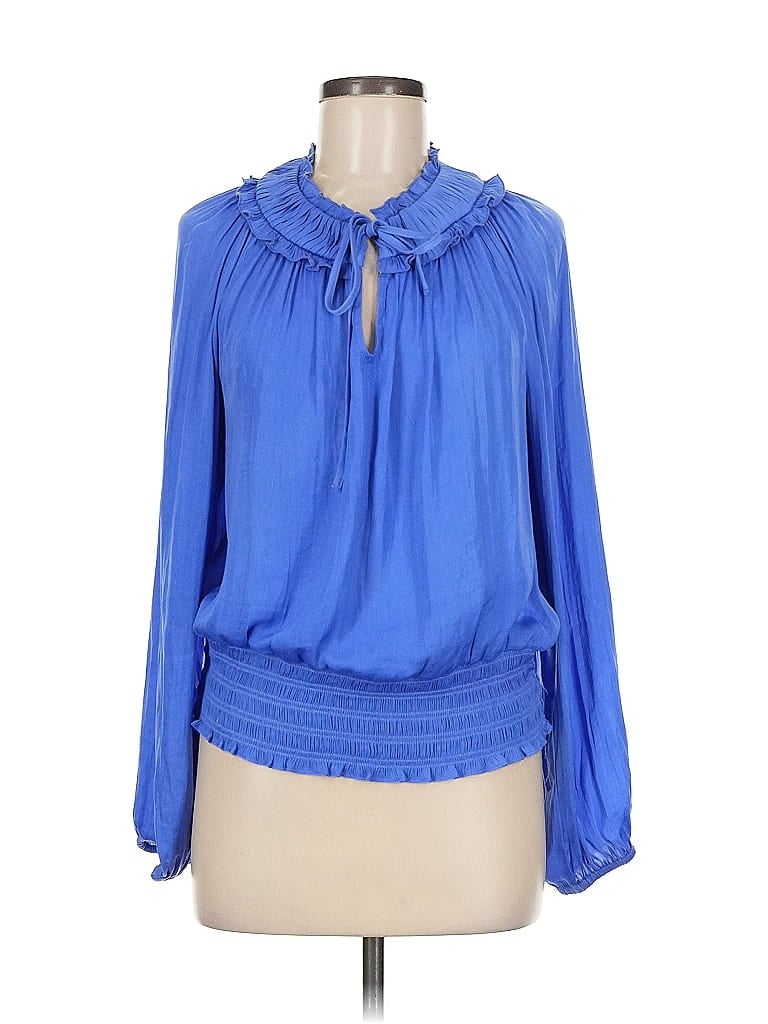 Pre-owned Rachel Rachel Roy Long Sleeve Blouse In Blue