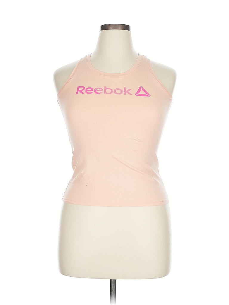 Pre-owned Reebok Tank Top Pink Halter Neckline Tops