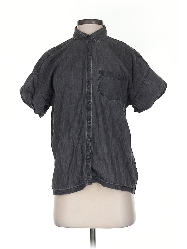 Click to view more detailed imagery on our partner's website Pre-owned Madewell Short Sleeve Blouse In Gray