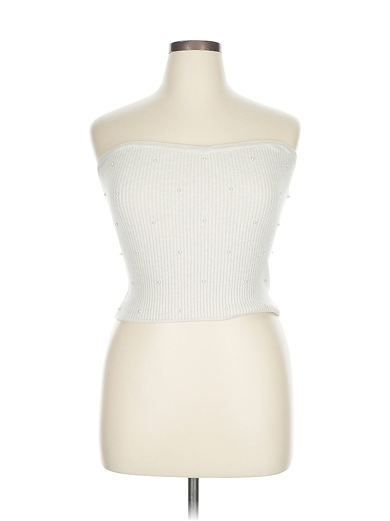 Pre-owned Aerie Tube Top Silver Strapless Neckline Tops