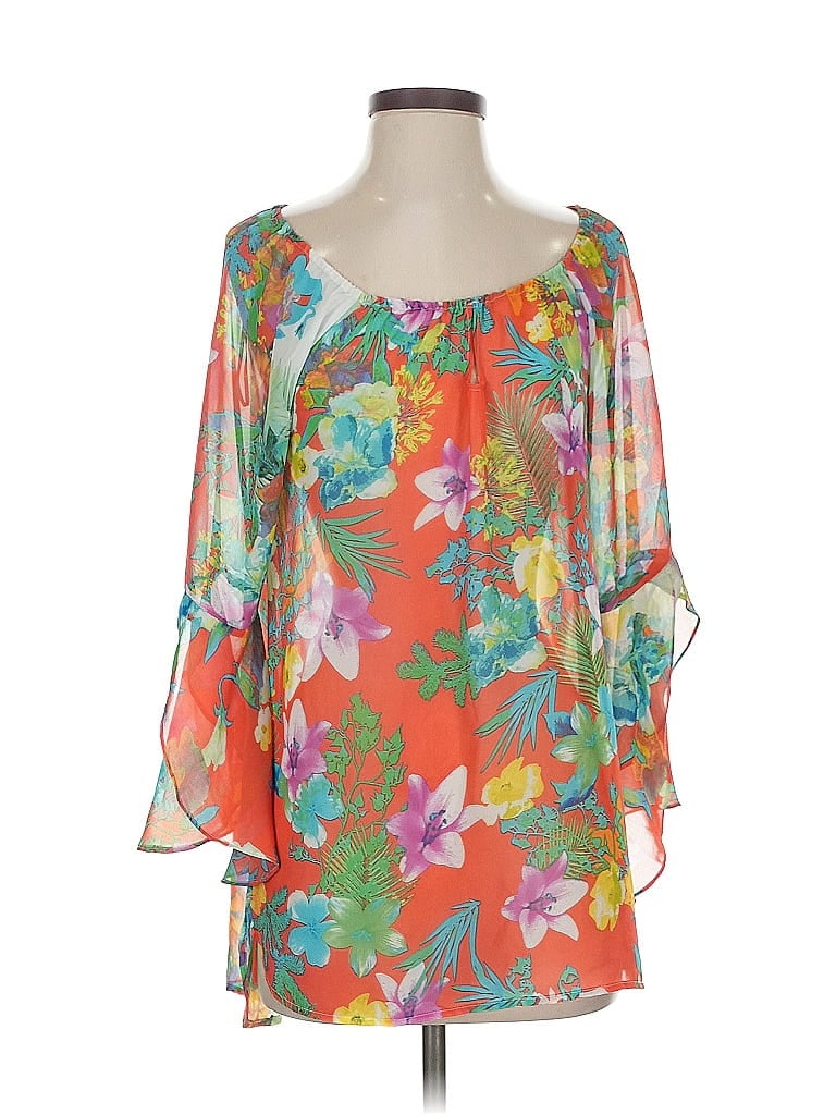 Pre-owned Mushka By Sienna Rose 3/4 Sleeve Blouse In Orange