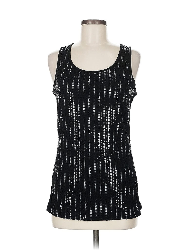 Pre-owned Three Dots Sleeveless Blouse In Black