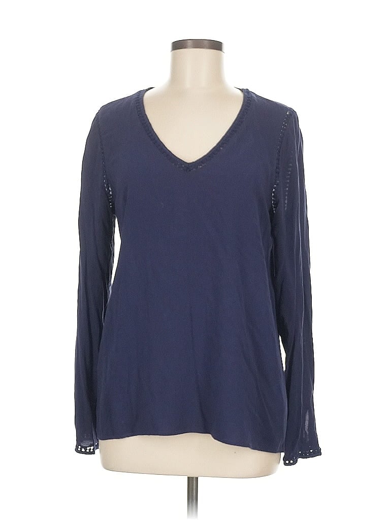 Pre-owned Old Navy Long Sleeve Blouse In Blue