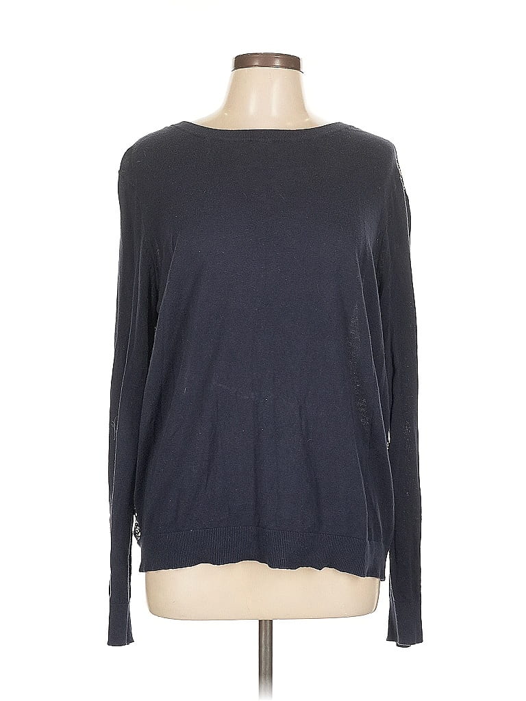 Pre-owned Ann Taylor Loft Long Sleeve Top Gray Boatneck Tops