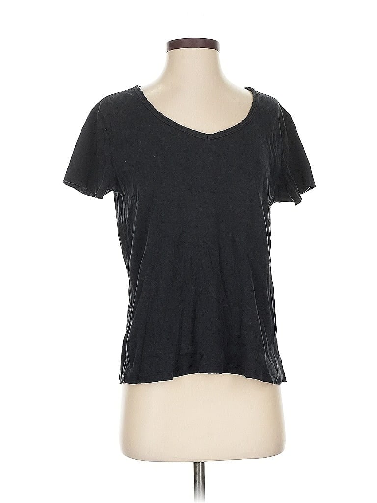 Pre-owned Three Dots Short Sleeve T-shirt In Black