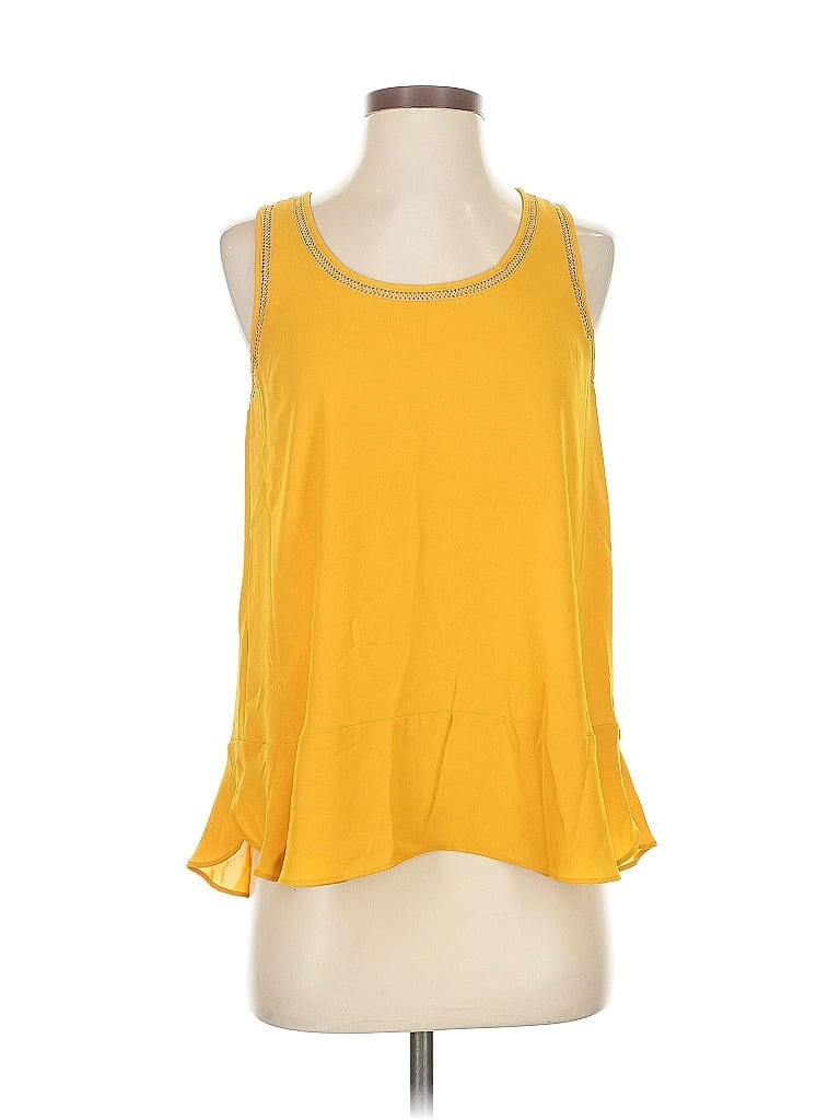 Click to view more detailed imagery on our partner's website Pre-owned Ann Taylor Loft Sleeveless Top Yellow Halter Neckline Tops