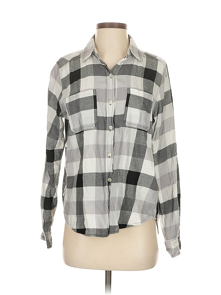 Pre-owned Universal Thread Long Sleeve Button Down Shirt In Gray