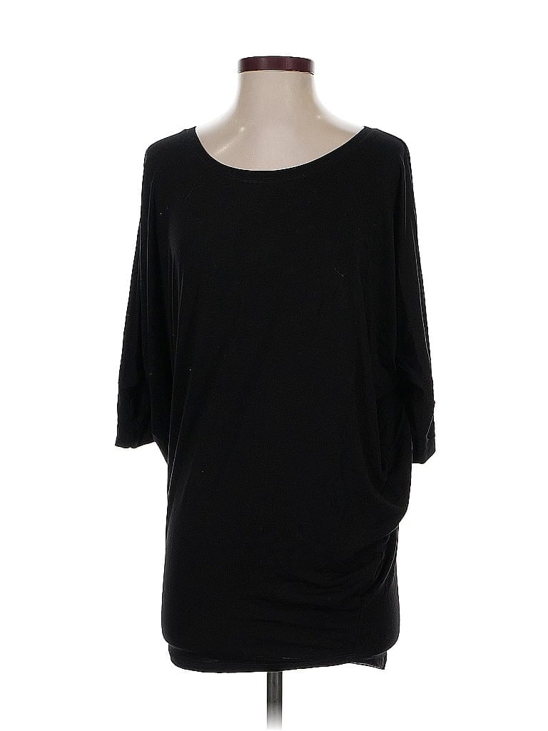 Pre-owned 41hawthorn 3/4 Sleeve Top Black Boatneck Tops