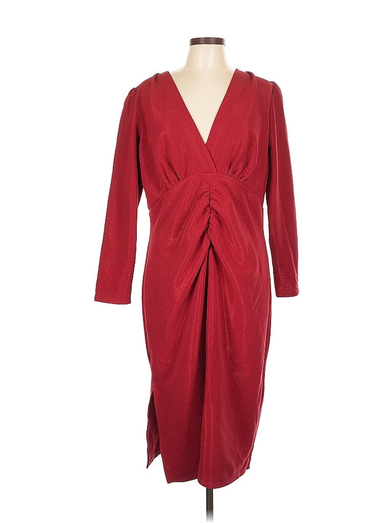 Pre-owned Dennis By Dennis Basso Cocktail Dress In Burgundy