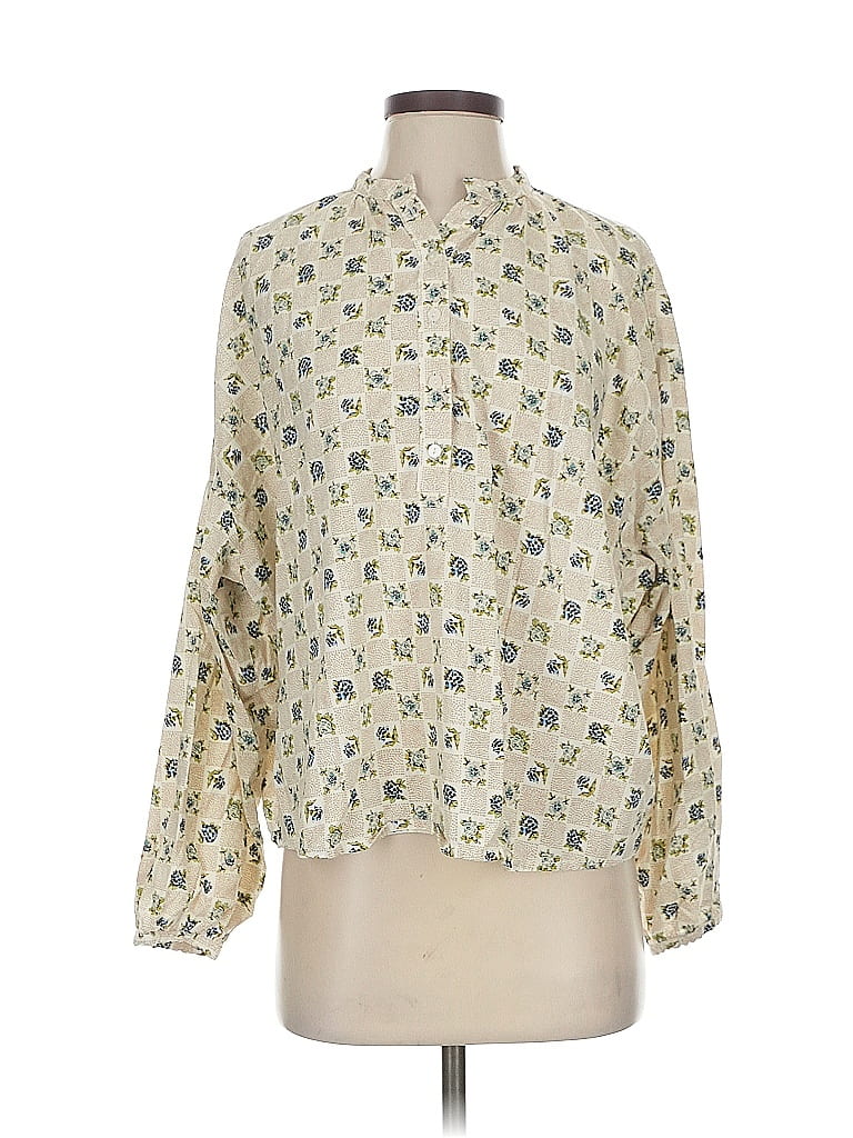Pre-owned Universal Thread Long Sleeve Blouse In Yellow