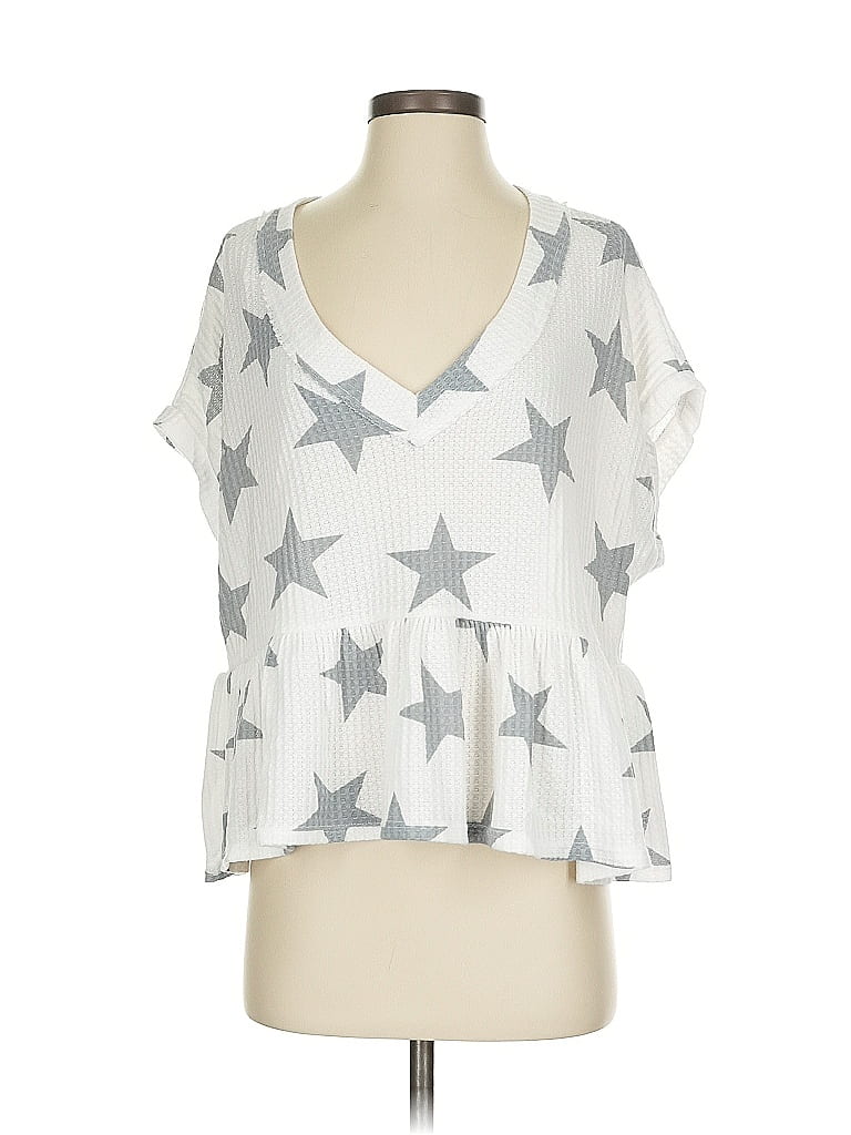 Pre-owned Altar'd State Short Sleeve T-shirt In Silver