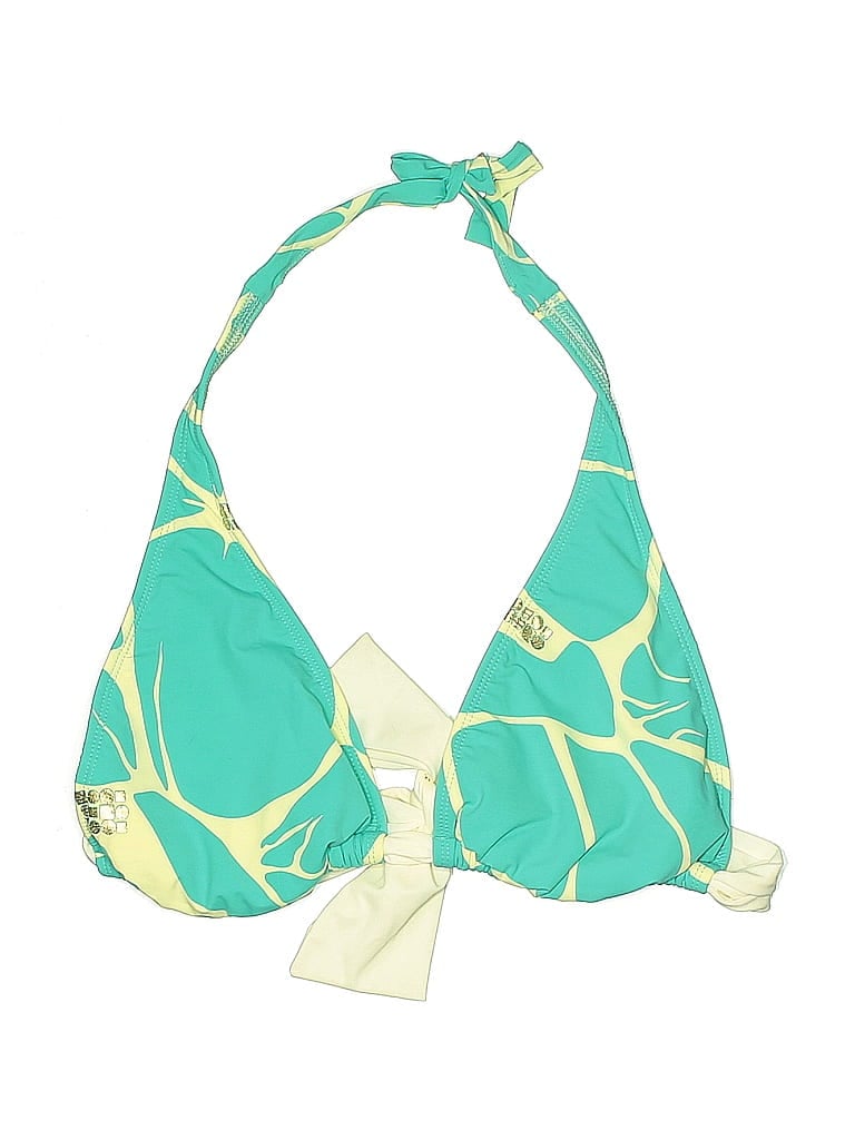 Tara Grinna Swimsuit Top Green Graphic Pattern Swimwear In Green